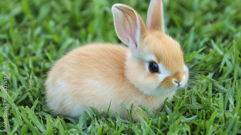 Precious Baby Bunny in Lush Green Grass Precious Baby Bunny in Lush Green Grass