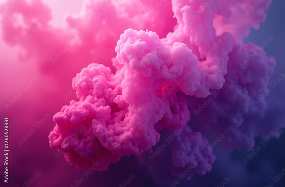 Fototapeta premium Colored pink Smoke Cloud, abstraction Background illustration. AI Generative