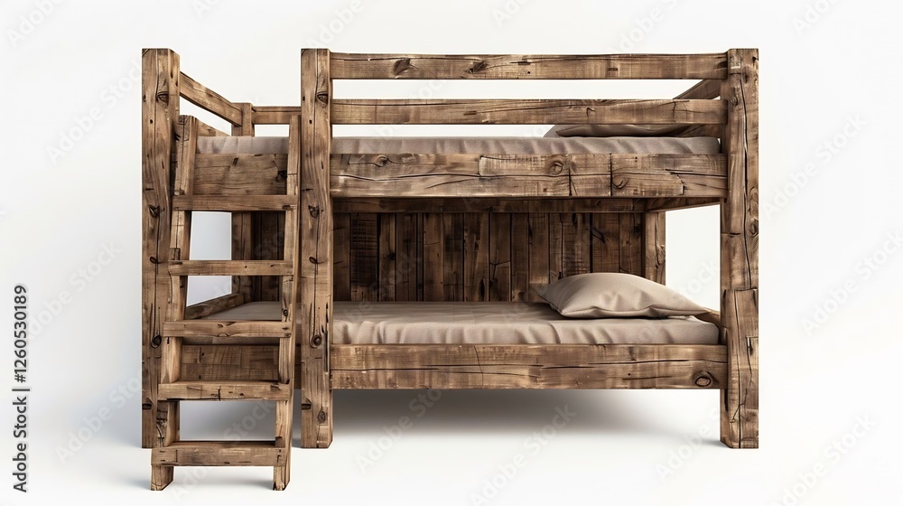 A bunk bed is a space-saving furniture piece featuring two or more stacked beds, ideal for shared bedrooms, dormitories, or hostels. Typically made from wood or metal, bunk beds maximize floor space w A bunk bed is a space-saving furniture piece featuring two or more stacked beds, ideal for shared bedrooms, dormitories, or hostels. Typically made from wood or metal, bunk beds maximize floor space w