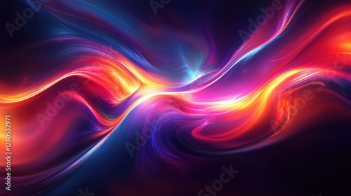Wallpaper Mural Abstract vibrant energy waves with colorful bursts. Featuring fluid shapes and dynamic light effects. Emphasizing motion and vibrancy. Ideal for modern and high-energy designs. Torontodigital.ca