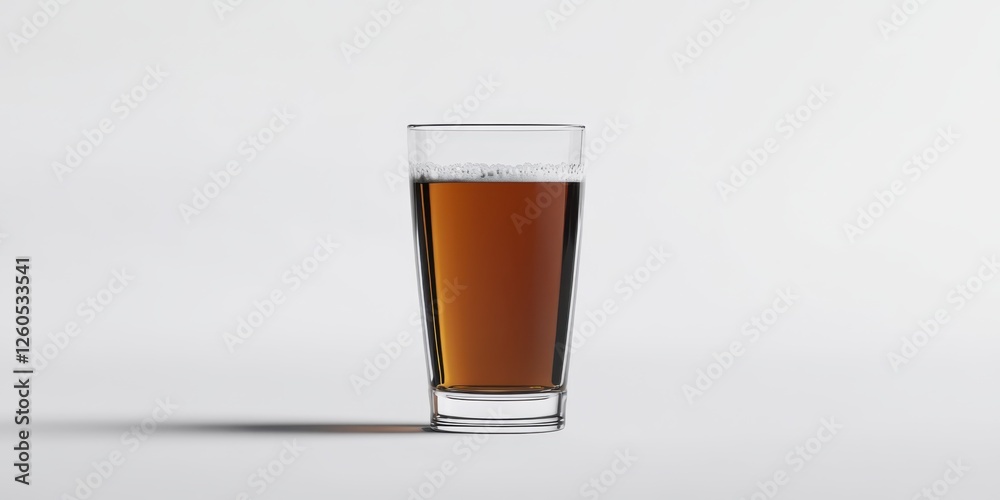 Refreshing glass of amber beer with foam on a flat surface Refreshing glass of amber beer with foam on a flat surface