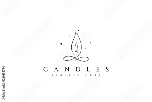 Elegant Wellness Spa Logo Design Featuring Lotus and Candle Elements for Relaxation and Harmony