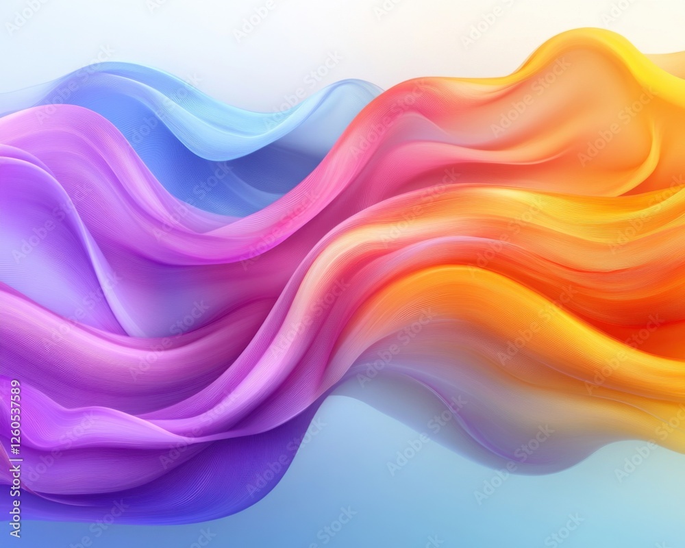 Fototapeta premium Abstract vibrant gradient waves background with vibrant gradient waves and smooth color transitions. Emphasizing artistic flow and dynamic hues, ideal for contemporary designs and vibrant visuals.