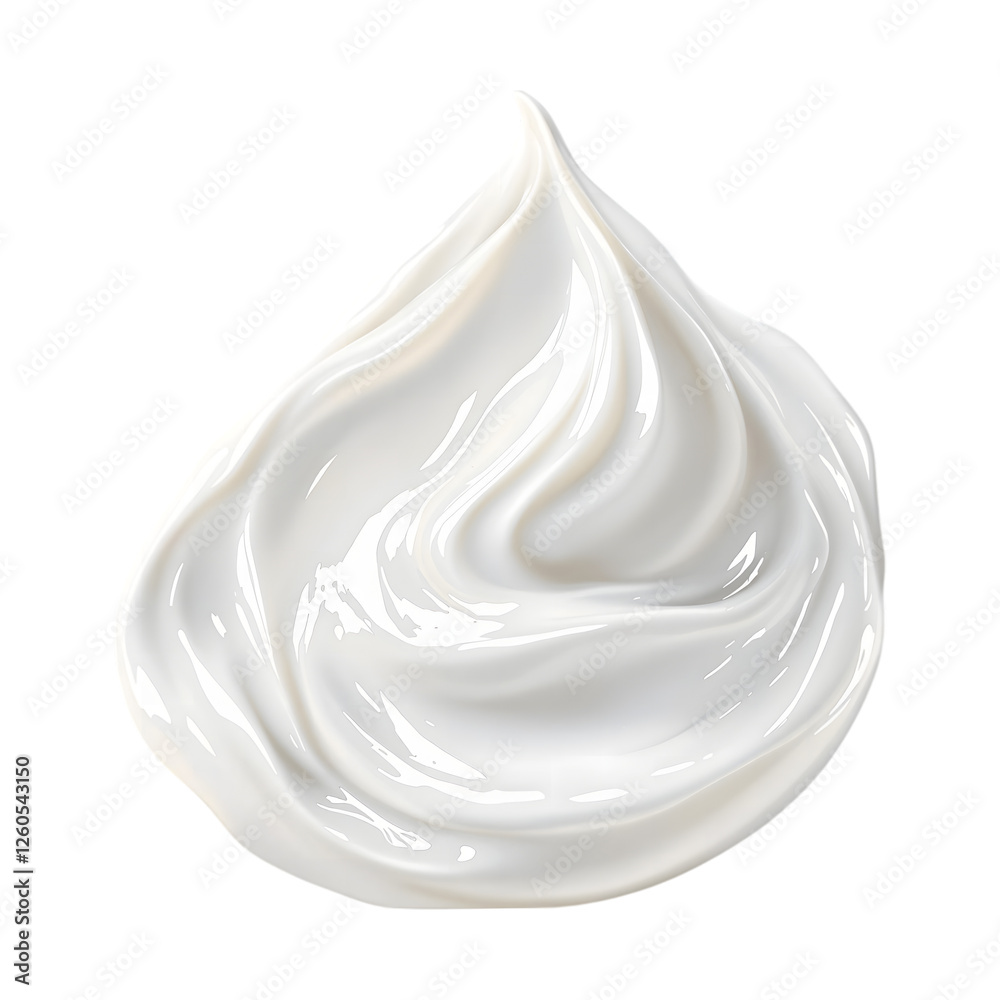 Creamy dollop of white moisturizer with a soft peak isolated on a transparent background Creamy dollop of white moisturizer with a soft peak isolated on a transparent background