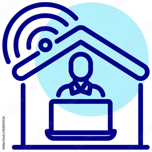remote work vector mixed outline icon