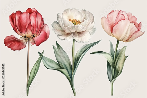 background with watercolor flower pattern