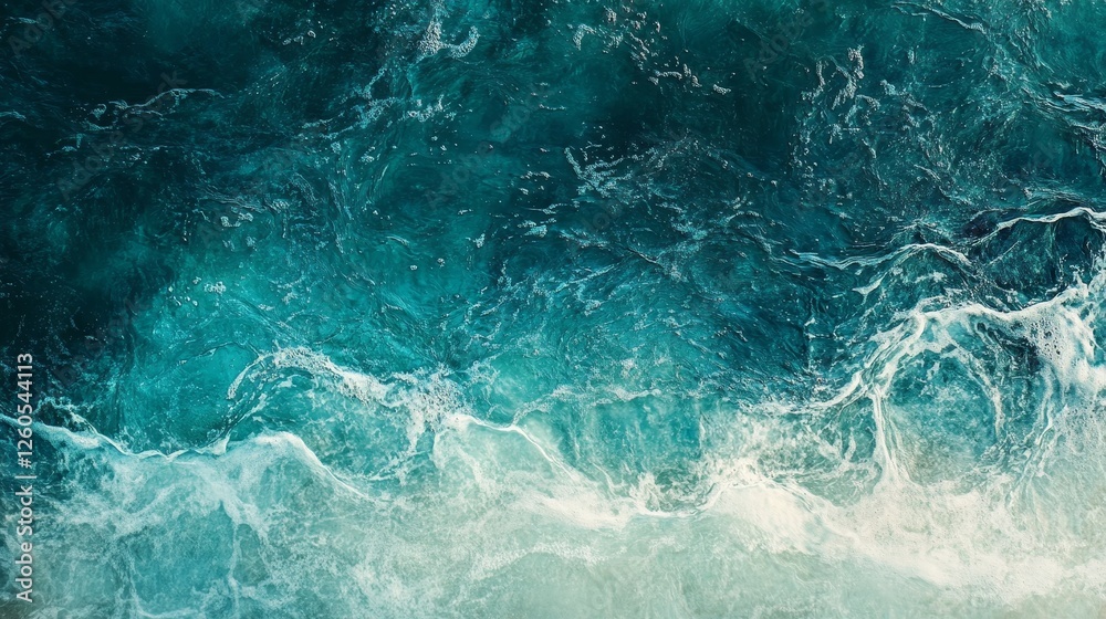 Fototapeta premium Azure Ocean Waves: A Stunning Display of Nature's Majesty