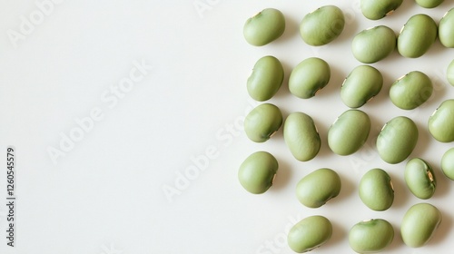 Green beans on white background photo