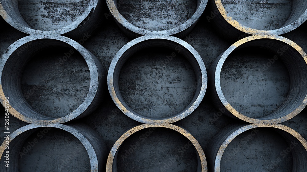 Dark Steel Rings Abstract Background Texture. AI Generated Dark Steel Rings Abstract Background Texture. AI Generated