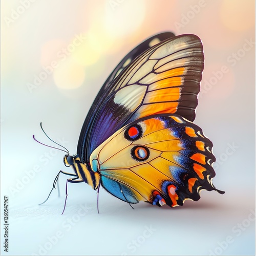 Colorful butterfly with intricate designs. photo