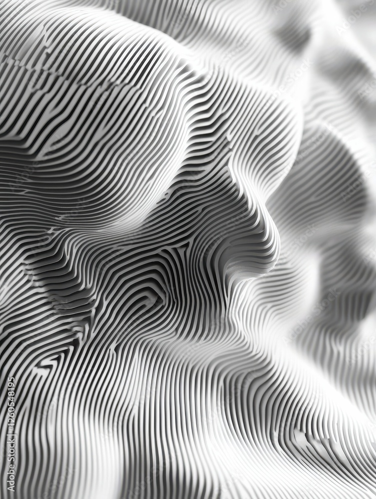 Minimalist concept of synchronized cilia, represented by geometric waves and smooth lines Minimalist concept of synchronized cilia, represented by geometric waves and smooth lines