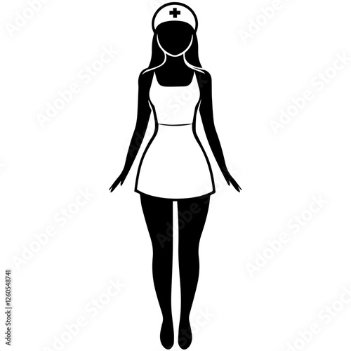 Silhouette of a Nurse – Ideal for Healthcare Graphics