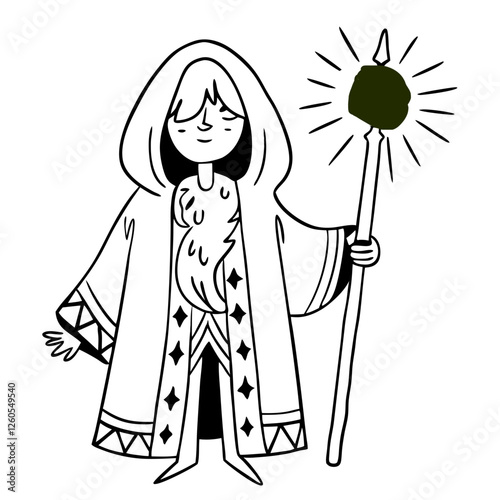 fantasy mage exuding an air of mystery and magic