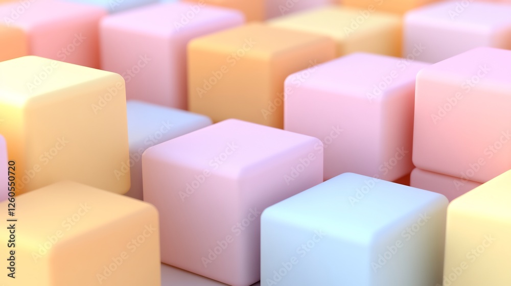 Pastel Cubes Softly Illuminate Abstract Scene. AI Generated Pastel Cubes Softly Illuminate Abstract Scene. AI Generated