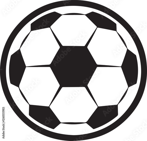 Vector Soccer Ball Icon on White Background