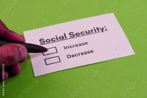 Decision on social security increase or decrease options