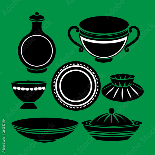 set of tea icons