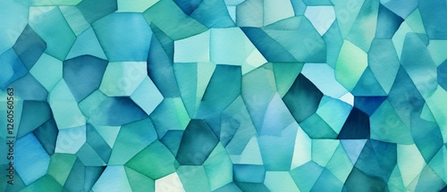 Elegant Blue Green Teal Watercolor Pattern Paint Design