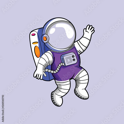 cartoon astronauts vector illustration