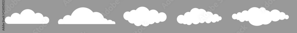 vector or illustration of white clouds with blue and grey background. 2D cloud vector