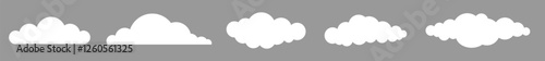 vector or illustration of white clouds with blue and grey background. 2D cloud vector