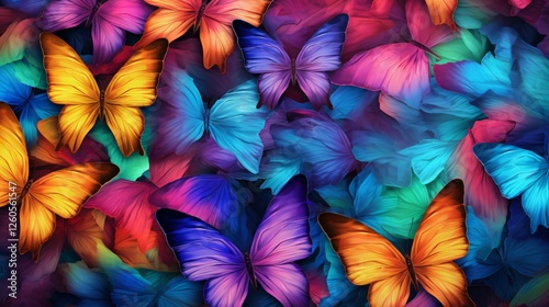 Vibrant Butterfly Rainbow Pattern