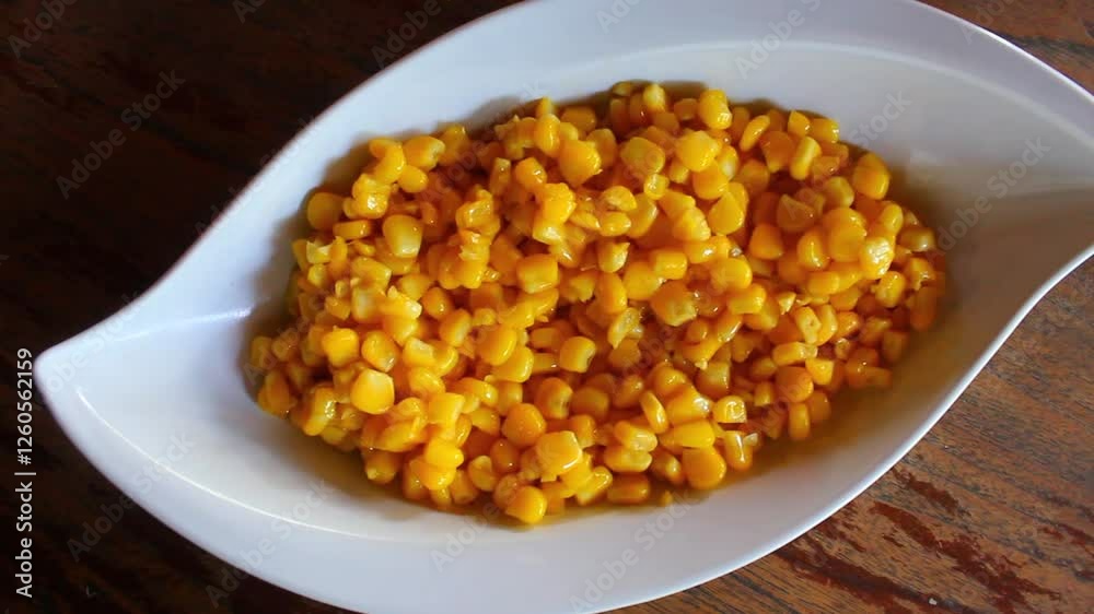 Sweet Corn in Aesthetic Bowl – Top View Food Presentation Sweet Corn in Aesthetic Bowl – Top View Food Presentation