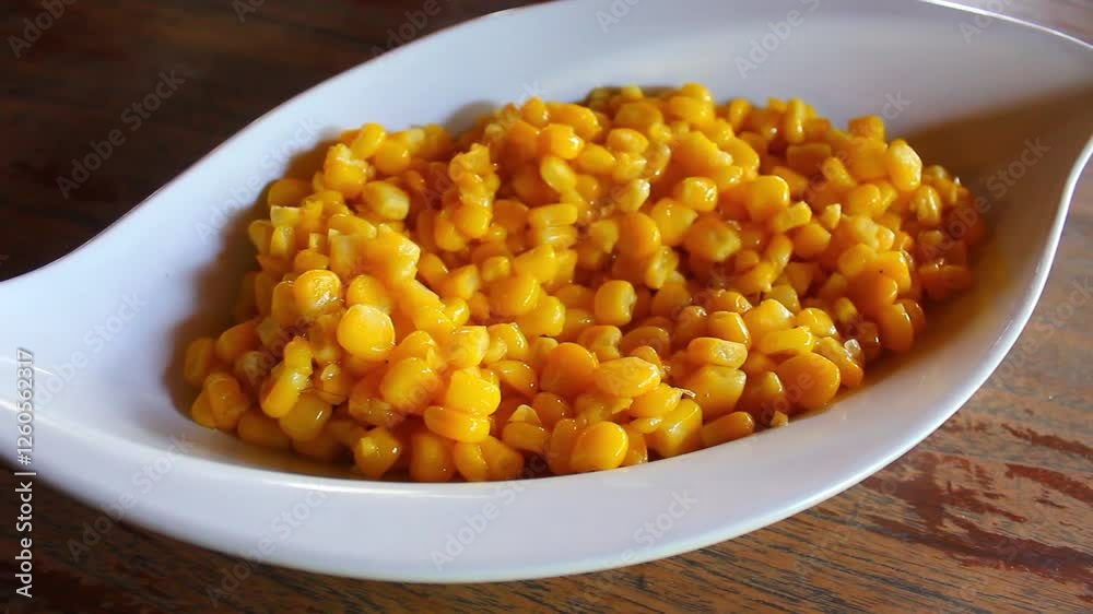 Sweet Corn in Aesthetic Bowl – Top View Food Presentation Sweet Corn in Aesthetic Bowl – Top View Food Presentation
