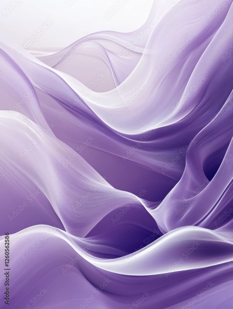 Obraz premium Abstract purple and white wavy background with flowing lines and smooth gradient