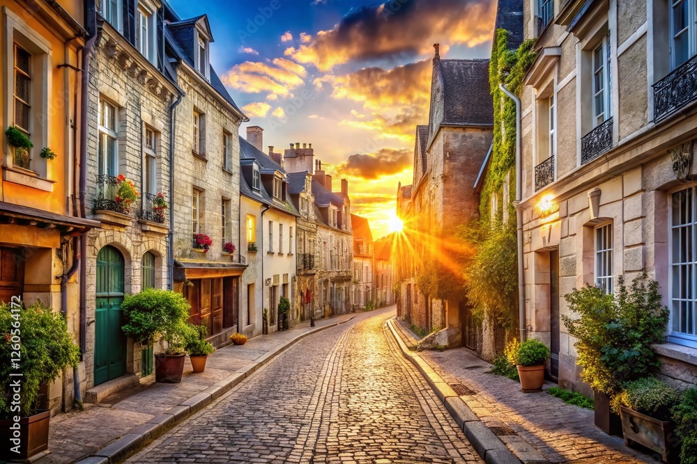 Charming Central Street Scene, Blois, France: Historic Architecture and Cobblestone Streets Charming Central Street Scene, Blois, France: Historic Architecture and Cobblestone Streets