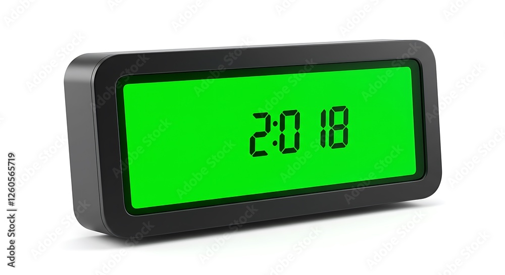 Digital Clock Displaying Time with Green Numbers and Black Frame Digital Clock Displaying Time with Green Numbers and Black Frame