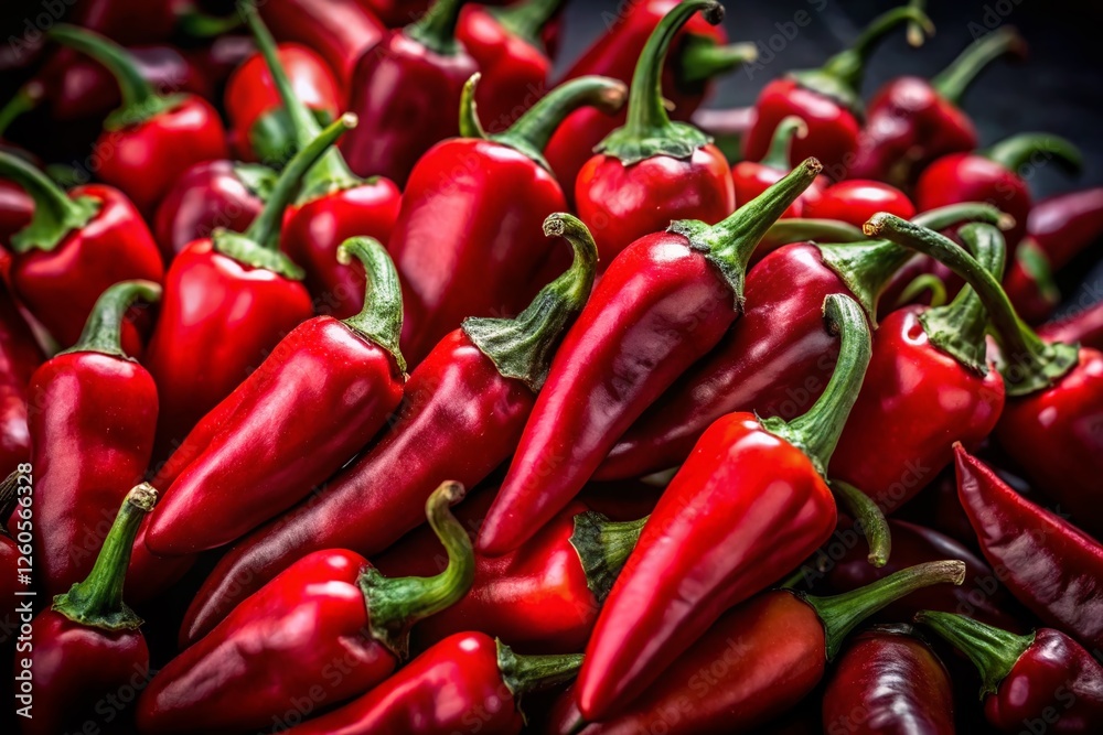 Red Chili Peppers, Isolated Night Photography, Spicy Food, Vibrant Red, Culinary Ingredient Red Chili Peppers, Isolated Night Photography, Spicy Food, Vibrant Red, Culinary Ingredient