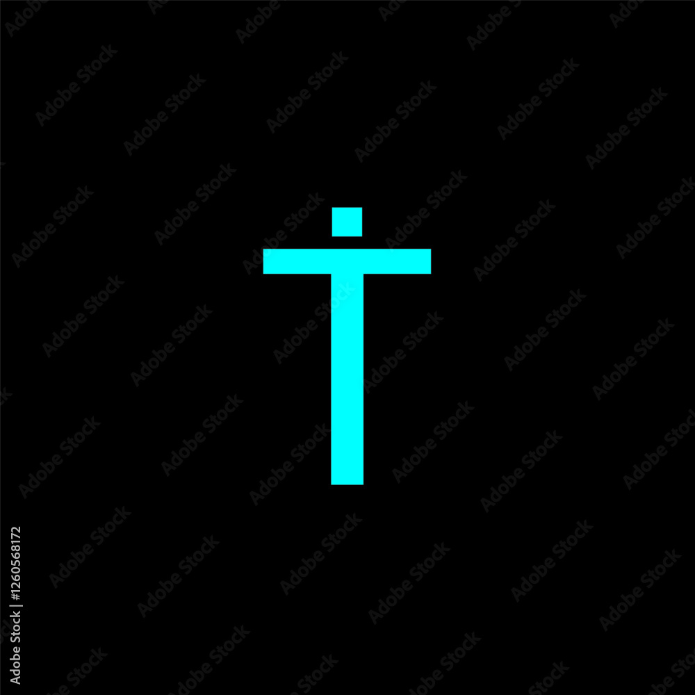 Ti, iT letter on black background Ti, iT letter on black background