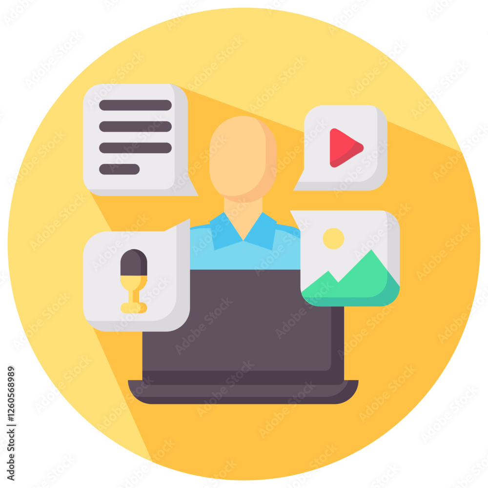 content creation vector round flat icon content creation vector round flat icon