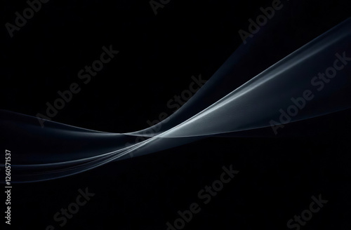Abstract futuristic background, moving neon black waves. AI Generative