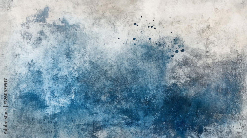Abstract blue and grey texture with splashes and blended tones
