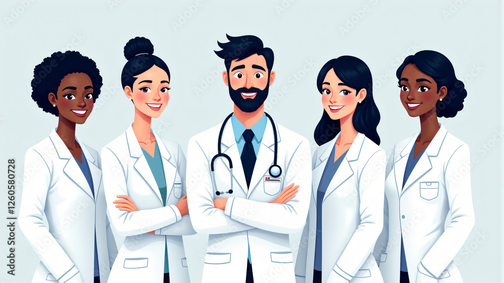 Diverse Medical Team in Professional Attire Diverse Medical Team in Professional Attire