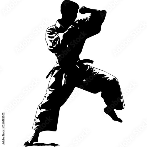 Karate Fighter and Judo Master Silhouettes for Designers