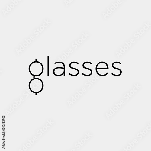 Vector glasses text logo design
