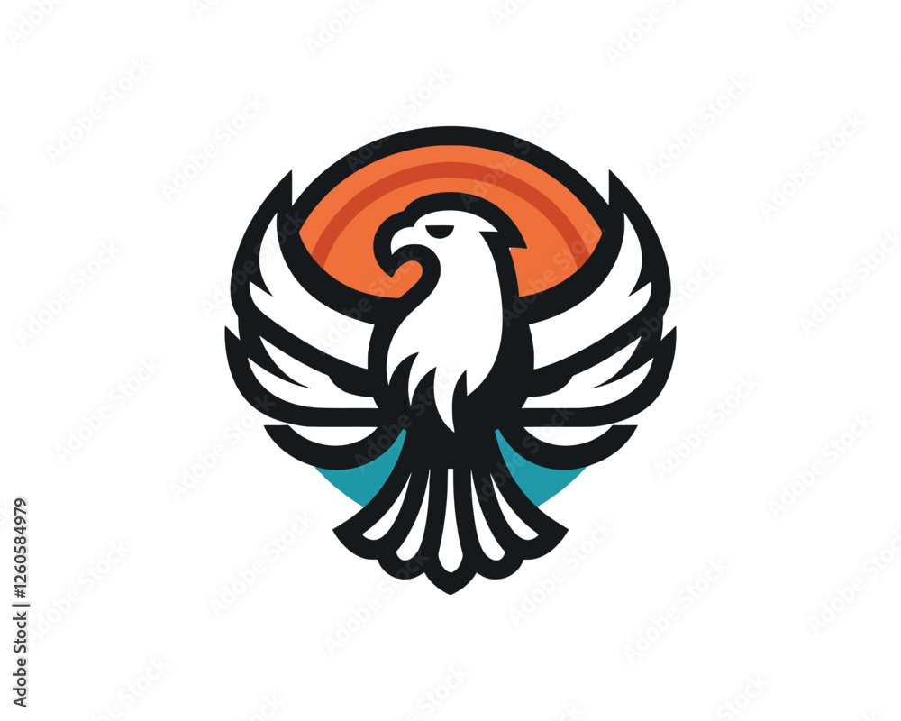 Obraz premium Beautiful Eagle Color Logo Design Vector Template