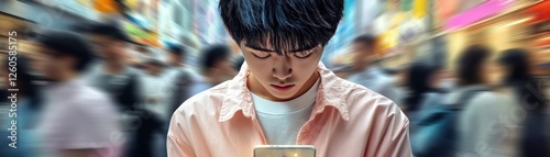 Obraz na płótnie Feeling the weight of the digital world This striking image captures the silhouette of a person overwhelmed by social media notifications, lost in a sea of digital demands Explore the struggles of w salonie