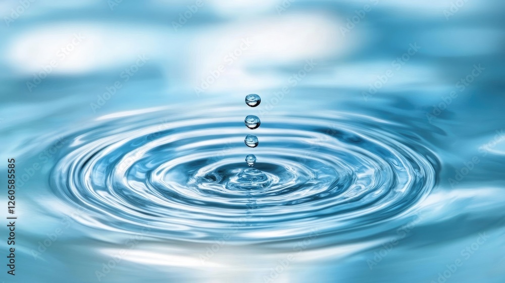 Clear blue water with ripples and blurred background Clear blue water with ripples and blurred background