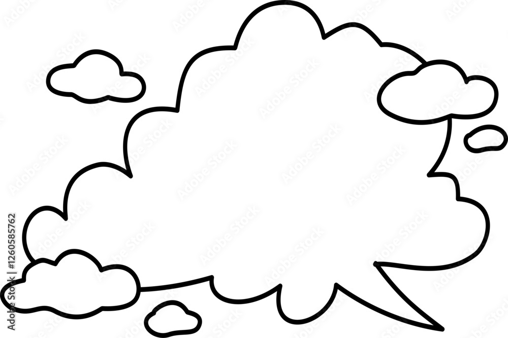 Hand drawn speech bubble message box illustration Hand drawn speech bubble message box illustration