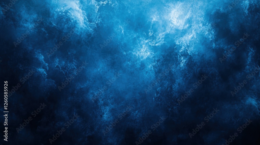 Fototapeta premium Mysterious Blue Background with Subtle Texture for Design. Banner Template with Central White Space for Text. Ideal for Minimalist Elegance Projects.