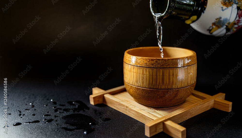 Naklejka premium Savor the richness of aged sake. 