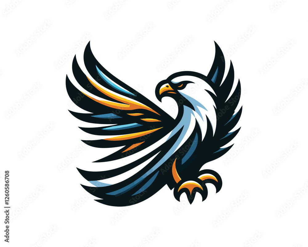 Obraz premium Beautiful Eagle Color Logo Design Vector Template