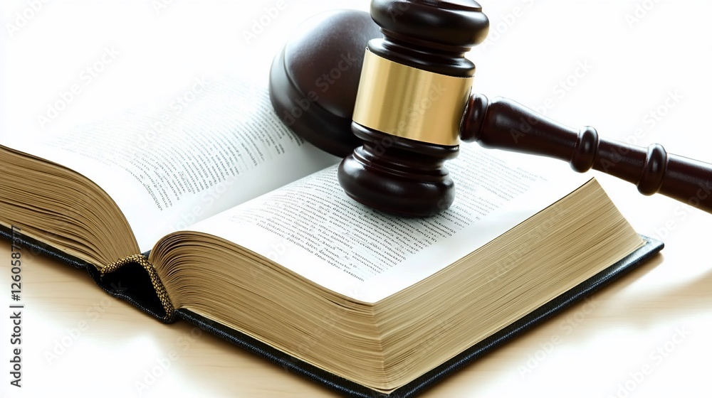 Law Book With Gavel On White Background Law Book With Gavel On White Background