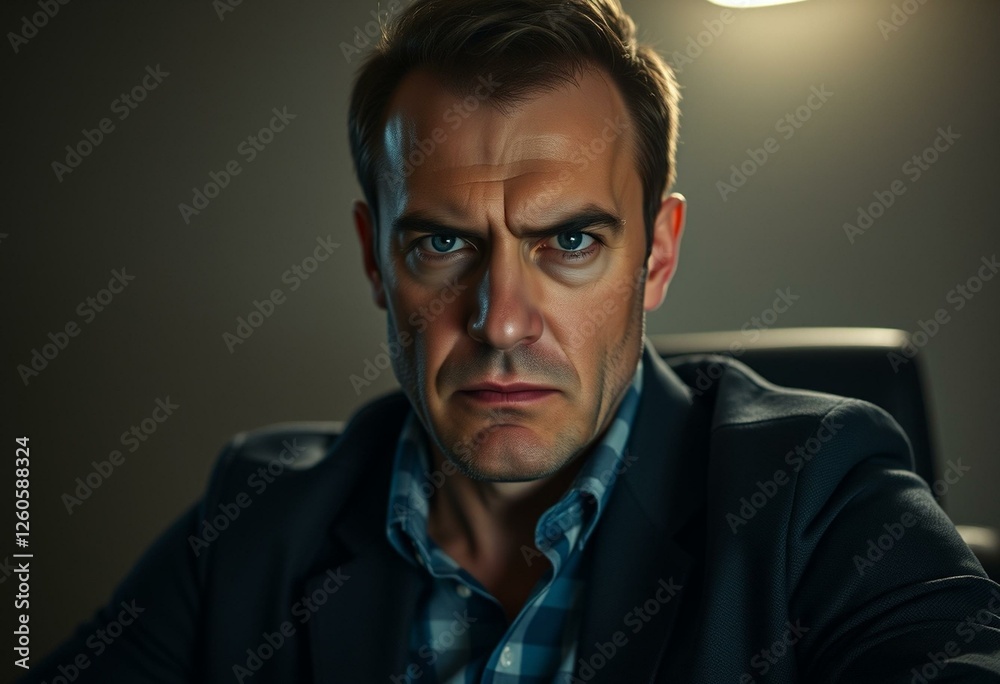 Obraz premium Angry male portrait with neutral background