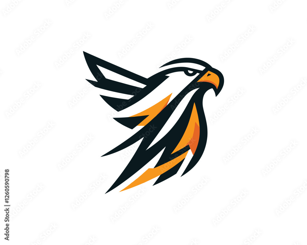 Obraz premium Beautiful Eagle Color Logo Design Vector Template