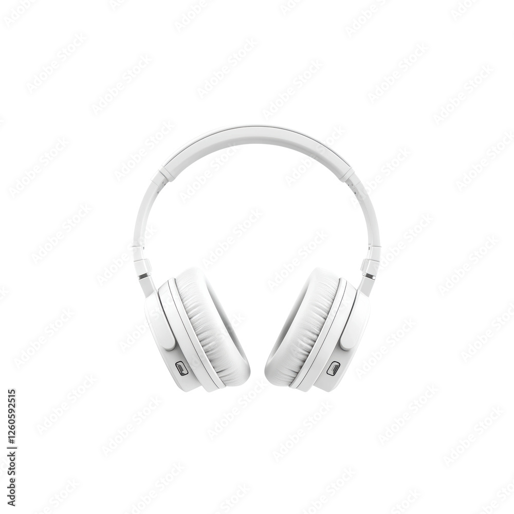 Fototapeta premium White Wireless Headphones Isolated on a Transparent Background